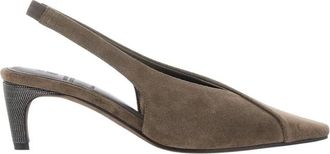 Brunello Cucinelli Schoenen, Dames, Bruin, 38 1/2 EU, City Slingback