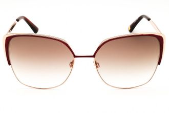 Anne Klein AK7080 Cat Eye Metal Frame Sunglasses - Brown