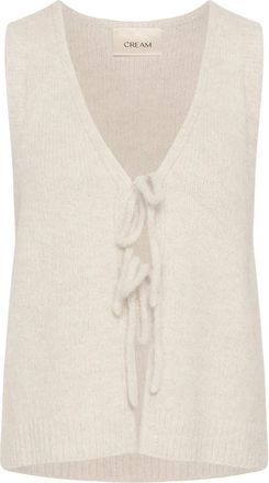 Cream V-hals gebreid - Dames - V-hals truien - Beige - M/L - Truien & Vesten