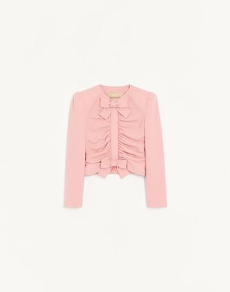 Valentino Cropped Jacket In Crispy Light Wool Wo