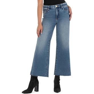 Kut from the Kloth Meg Raw Hem Ankle Wide Leg Jeans in Toughness at Nordstrom Rack, Size 18 (Similar To 14W)