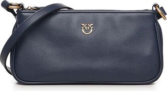 Pinko Mini Half Moon Baguette Leather Crossbody Bag