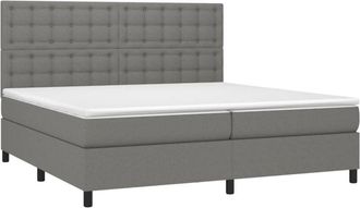 vidaXL Vidaxl - Cama Box Spring Colch&oacute;n Y Luces Led Tela Gris Claro 200x200 Cm