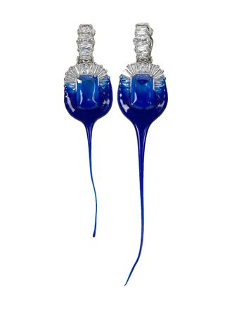 Ottolinger Diamond Dip oorclips - Blauw