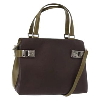 Ferragamo Pre-owned Handbags, female, Brown, Size: ONE SIZE Pre-owned Patent Leather Hand Bag