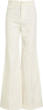 Chloé Flared-leg Canvas Trousers - White - 40 (UK12 / M)