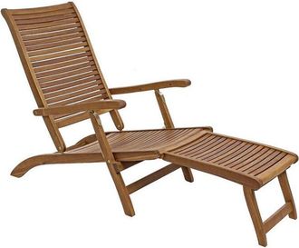 BIZZOTTO Poltrona Steamer con Poggiapiedi mod. Noemi in Legno di Acacia