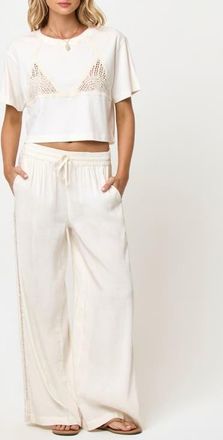 L*Space At Your Leisure Linen Blend Cover-Up Pants in Cream/natural at Nordstrom, Size X-Small