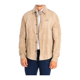La Martina Lange Mouwen Jas - Heren - Zomerjassen - Beige - L - Leer - Jassen