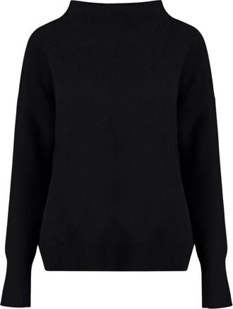 Vince Gebreide trui met col - Dames - Cashmere truien - Zwart - L - Kasjmier - Truien & Vesten