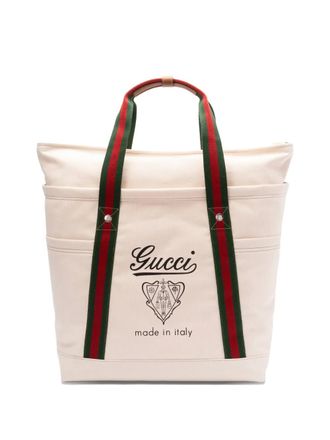 Gucci Grote canvas shopper met print - Wit