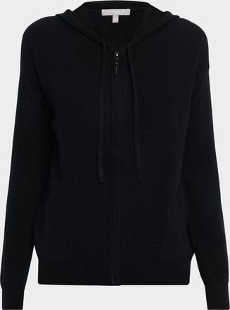 Neiman Marcus Cashmere Zip-Front Hoodie