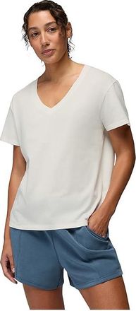 Prana Everyday V-neck T-Shirts Womens Workout Soft White : LG (Womens 12-14), Cotton