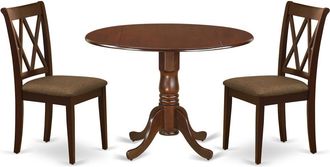 East West Furniture Dining Room Set Mahogany, DLCL3-MAH-C