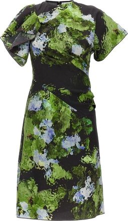 Victoria Beckham Mini-jurk met bloemenprint - Dames - Korte kleedjes - Veelkleurig - 3XS - Katoen - Kleedjes