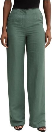 Patrizia Pepe Wide Broeken - Dames - Wijde Broeken - Groen - L - Polyester - Broeken