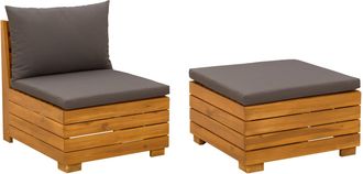 vidaXL Conjunto De Sof&aacute;s De Jard&iacute;n 2 Uds. 2 Plaza Vidaxl