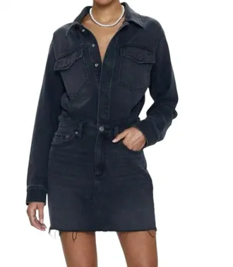 Pistola Denim Nina Long Sleeve Mini Dress In Station
