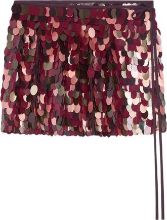 Dries Van Noten Wikkelrok verfraaid met pailletten - Rood