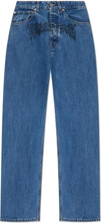 VETEMENTS Jeans met logo - Dames - Regular Fit Jeans - Blauw - W27 - Denim - Jeans