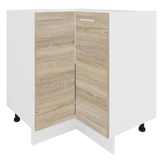 ebuy24 Armario De Esquina Vcm Pies De Altura Regulables Dimensiones Al. 82 X An. 76 X T. 76 Cm Gabinete De Cocina Gabinete De Cocina - Esilo (blanco / Roble 