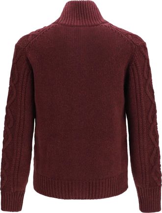 Brunello Cucinelli Mens Cable-Knit Cashmere Cardigan Deep Purple Kashmir-Capra Hircus Kashmir/capra Sweater