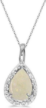 Allurez Pear Shaped Pendant Necklace in 0.85Ct, Opal, White Gold at Nordstrom, Size 18