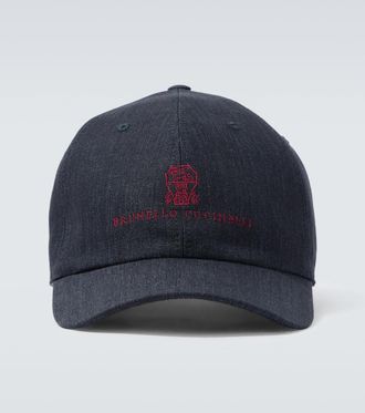 Brunello Cucinelli Gorra de denim bordada