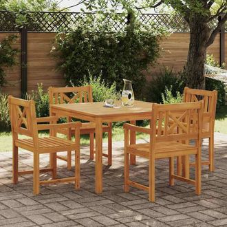 Berkfield Home 5 Piece Garden Dining Set Solid Wood Acacia in Brown