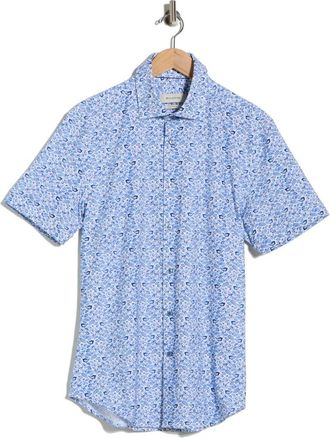 Bugatchi Miles OoohCotton Classic Blue Button-Up Shirt at Nordstrom Rack, Size Xxx-Large