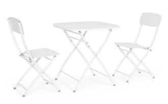 BIZZOTTO Conjunto de mesa plegable y 2 sillas de acero Blanco