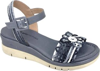 Eric Michael Womens Vivian Sandal In Blue/grey