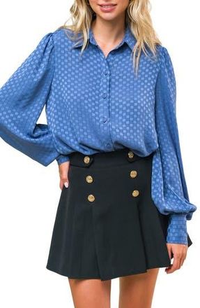 Flying Tomato Checkered Long Sleeve Button-Up Shirt in Steel Blue at Nordstrom Rack, Size Medium