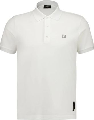 Fendi Witte Katoenen Poloshirt - Heren - Polos - Wit - M - Katoen - Tops