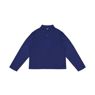 Our Legacy Polo Shirts, male, Blue, Size: XL Rugby Longsleeve Buttoned Polo