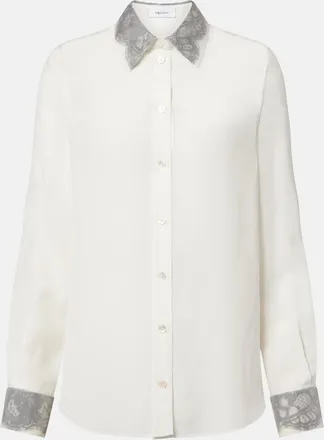 Alexander McQueen Lace-trimmed silk shirt