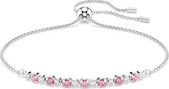 Swarovski Matrix Bracelet, Round Cut, Pink, Rhodium Plated