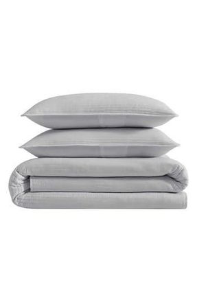 Kenneth Cole Reaction Washed Channel Solid Microfiber Quilt & Sham Set in Medium /Dark Grey at Nordstrom Rack, Size Full/queen