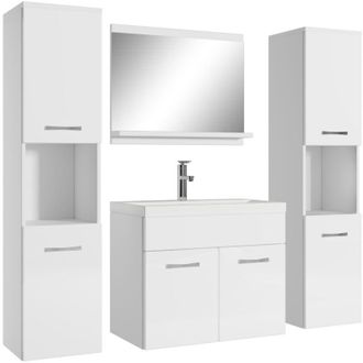 Badplaats Badplaats - Mobile da bagno Montreal xl 60cm Bianco Lucido - armadio mobiletto lavabo