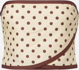 Poss&eacute; Bowie linen and cotton crop top