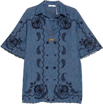 Zimmermann Blue Embroidered Dress
