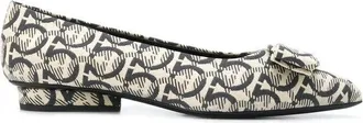 Ferragamo Ferragamo Womens Beige Ballerinas Flats