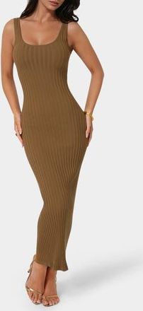 Bebe Sleeveless Ribbed Maxi Dress in Amber at Nordstrom Rack, Size X-Small