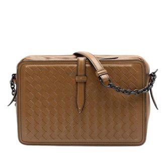 Bottega Veneta Pre-owned Cross Body Bags, female, Brown, Size: ONE SIZE Pre-owned Woven Crossbody Bag