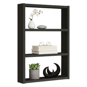 Dmora Dmora - Estanter&iacute;a Albali, Estante, Estante De Pared, Estanter&iacute;as Multiusos, 43x9h60 Cm, Negro, Con Embalaje Reforzado