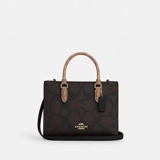 Coach Maggie Small Tote Bag In Blocked Signature Canvas