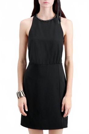 The Kooples Backless Crepe Star Dress In Bla01