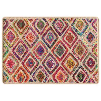 Berkfield Home Rug Washable Multicolour 160x230 cm Anti Slip | Size: 100 cm diameter