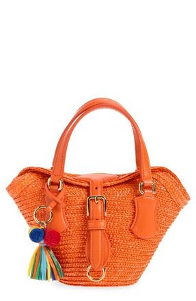 Dolce & Gabbana Coffa Capri Woven Straw Tote in 8Z286 Arancio/Orange at Nordstrom