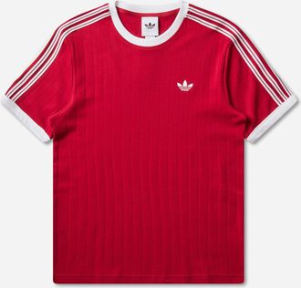 adidas Men s Drop Needle 3-Stripes T-Shirt Team Victory Red